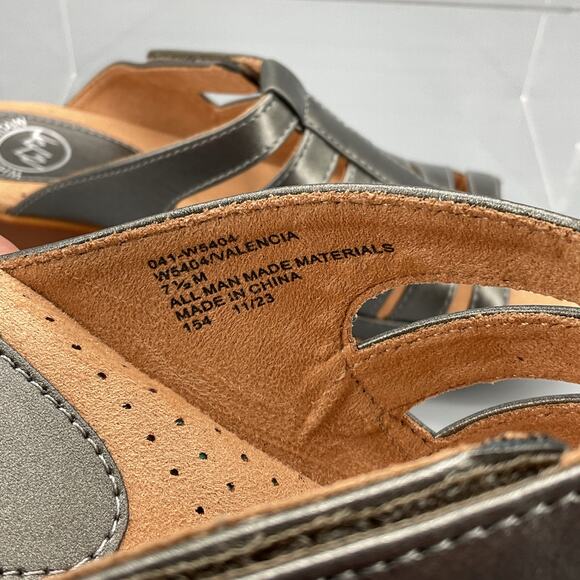 NEW White Mountain Women’s Valencia Slip on Clog Sandals Pewter Size 7.5 - Picture 5 of 11